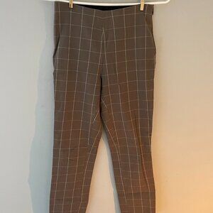 Women's Brown with White Stripes Dress Pants - waist 24"